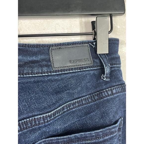 Express Perfect Curve High Rise Legging Dark Wash Blue Jeans - Picture 13 of 13